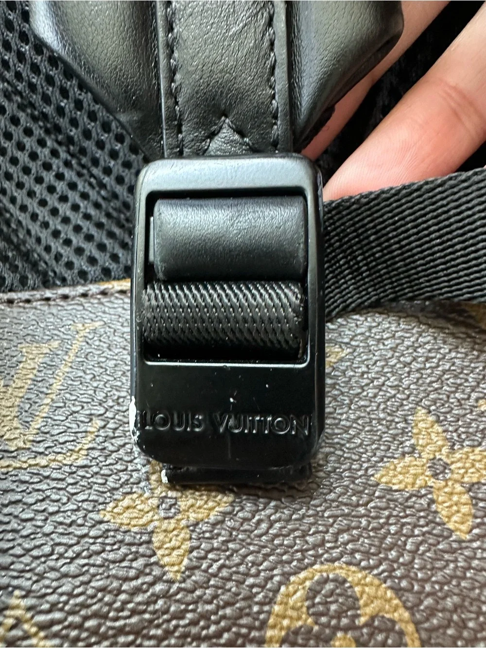 Louis Vuitton Brown Monogram Canvas Backpack with Black Trim